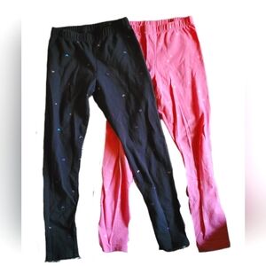 Therabouts Rainbows Unicorns Leggings Bundle Size 7/8 Medium, Pink and Black